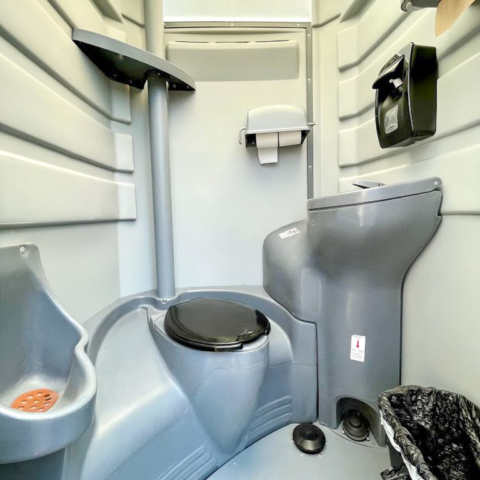 interior view of u tow elite portable restroom in reno county kansas
