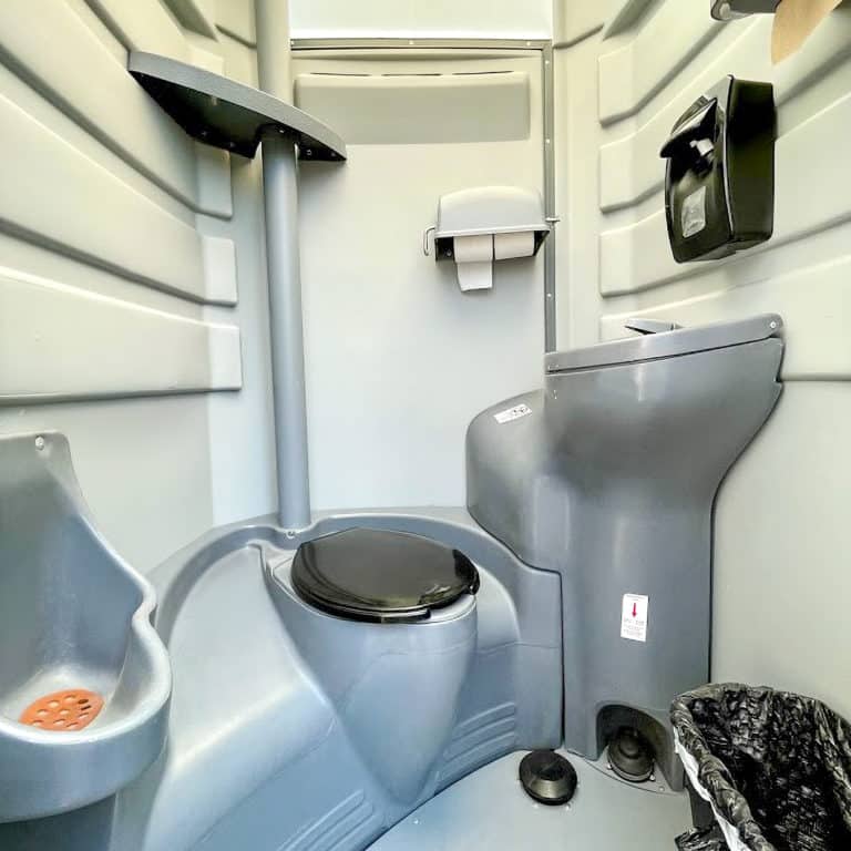interior view of deluxe portable restroom in reno county kansas